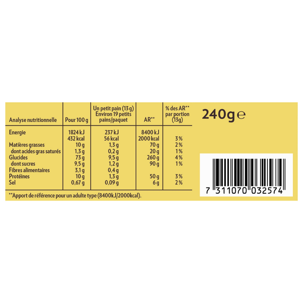 Krisprolls Swedish crusty golden breads 240g