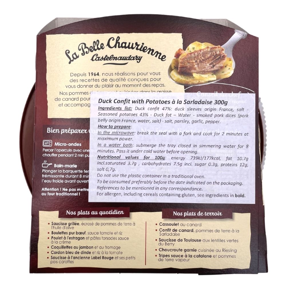 La Belle Chaurienne Duck confit with Salardaises Potatoes 300g