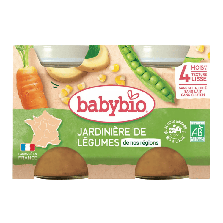 Babybio Organic Garden vegetables jar from 4 months 2x130g 260g