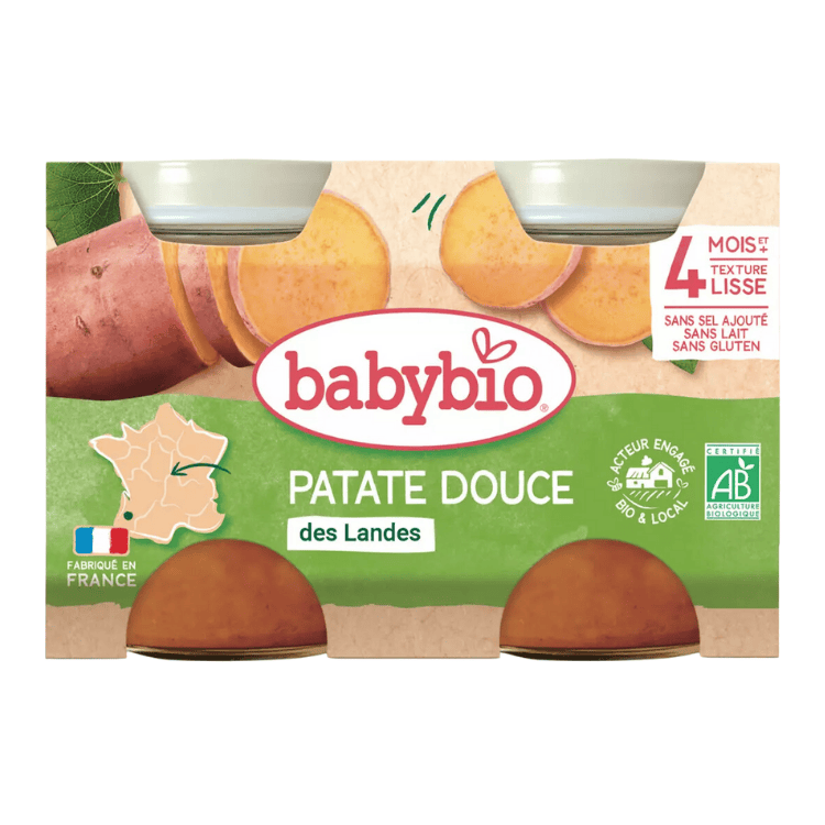 Babybio Organic Sweet potato jar from 4 months 2x130g 260g