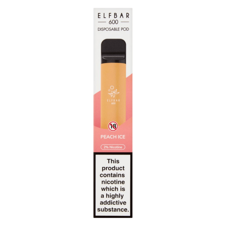 Elfbar 600 Disposable Pod Peach Ice Vape 20mg