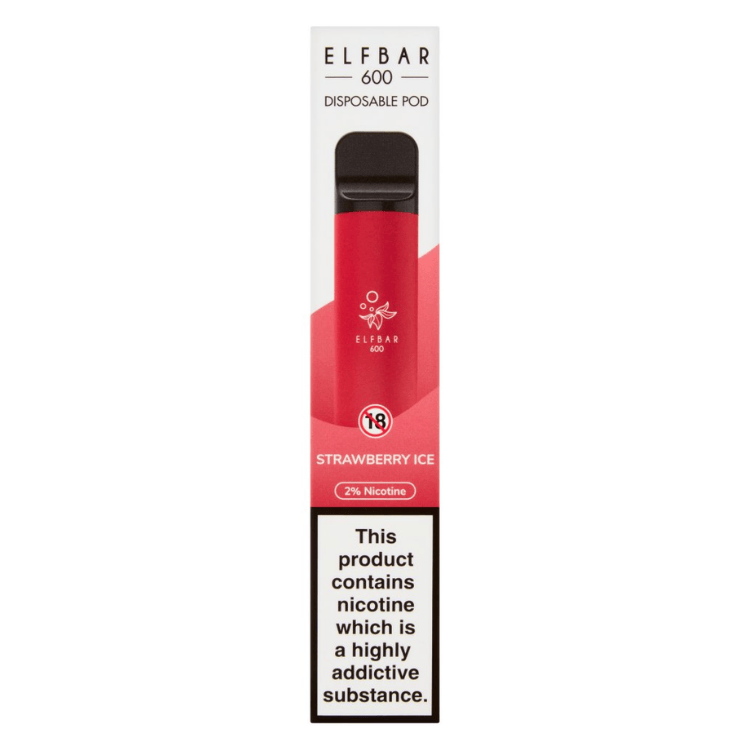 Elfbar 600 Disposable Pod Strawberry Ice Vape 20mg