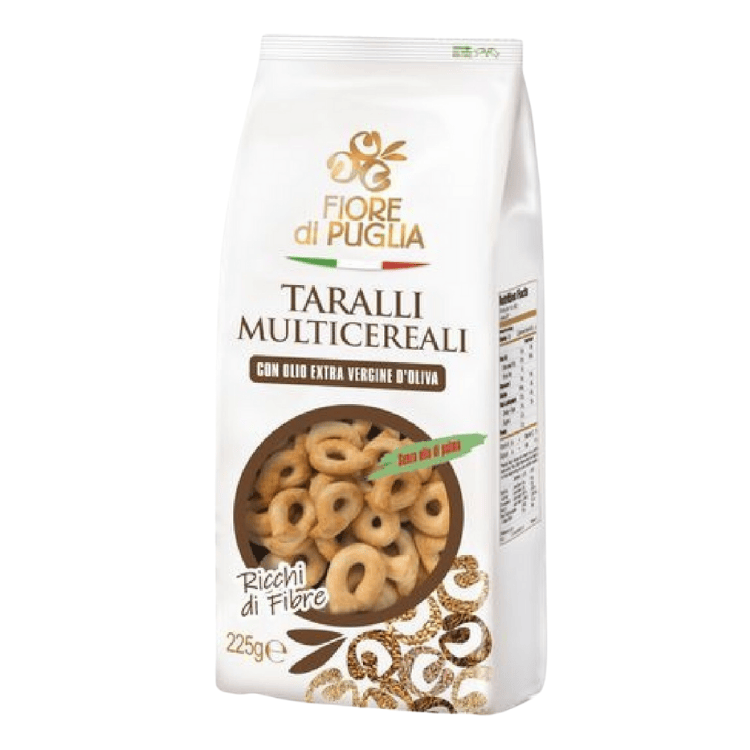 Fiore di Puglia Taralli Multigrain Italian savoury biscuits 225g