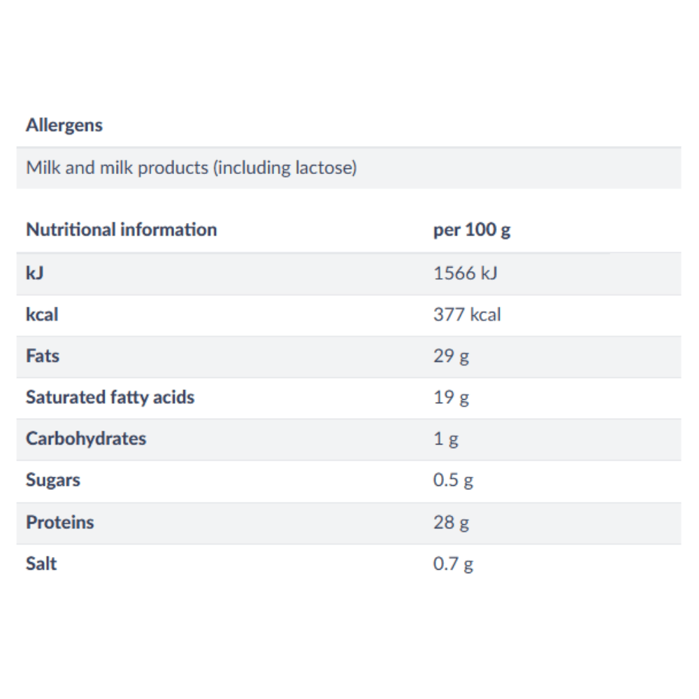 Grated Emmental cheese 29% FAT 1kg