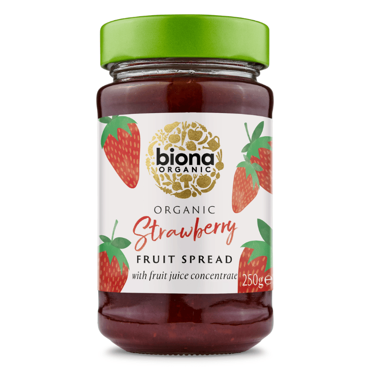 Biona Strawberry Spread (jam) Organic (sweetened with Fruit Juice) 250g