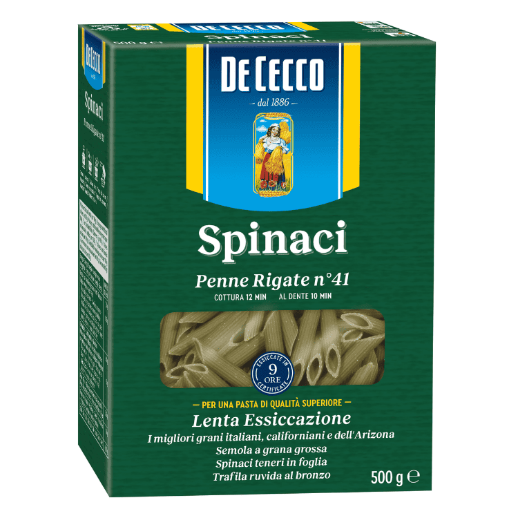 De Cecco Penne Rigate with Spinach (Spinaci) N41 500g