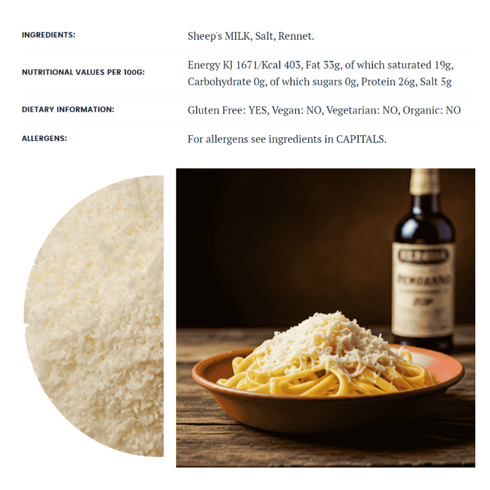 Diforti Pinna Grated Pecorino Romano cheese DOP 100g