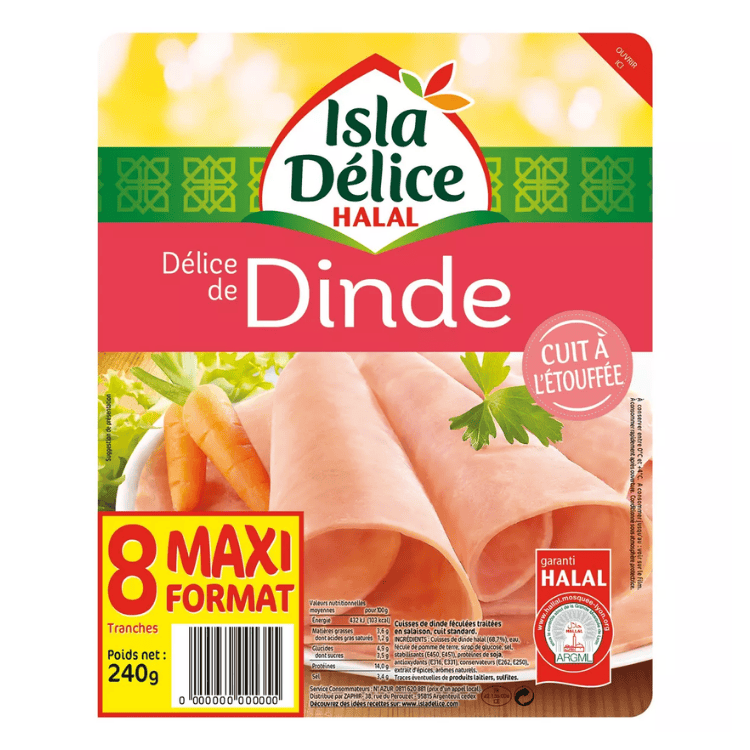 Isla Delice Turkey Halal meat x8 slices 240g
