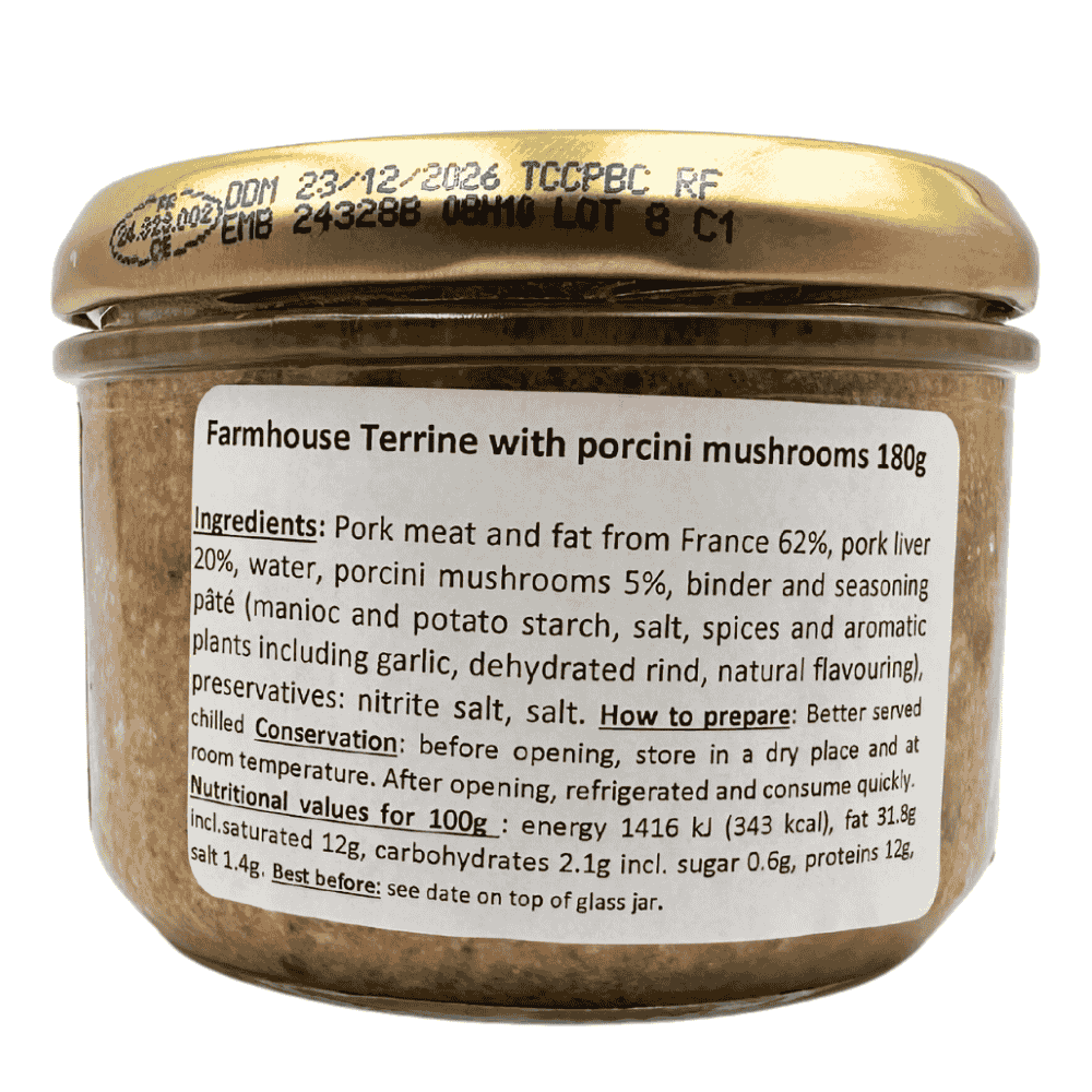 La Belle Chaurienne Farmhouse terrine with  porcini mushrooms 180g