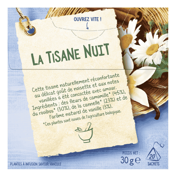 La Tisaniere Organic Night Tisane x20 sachets 30g