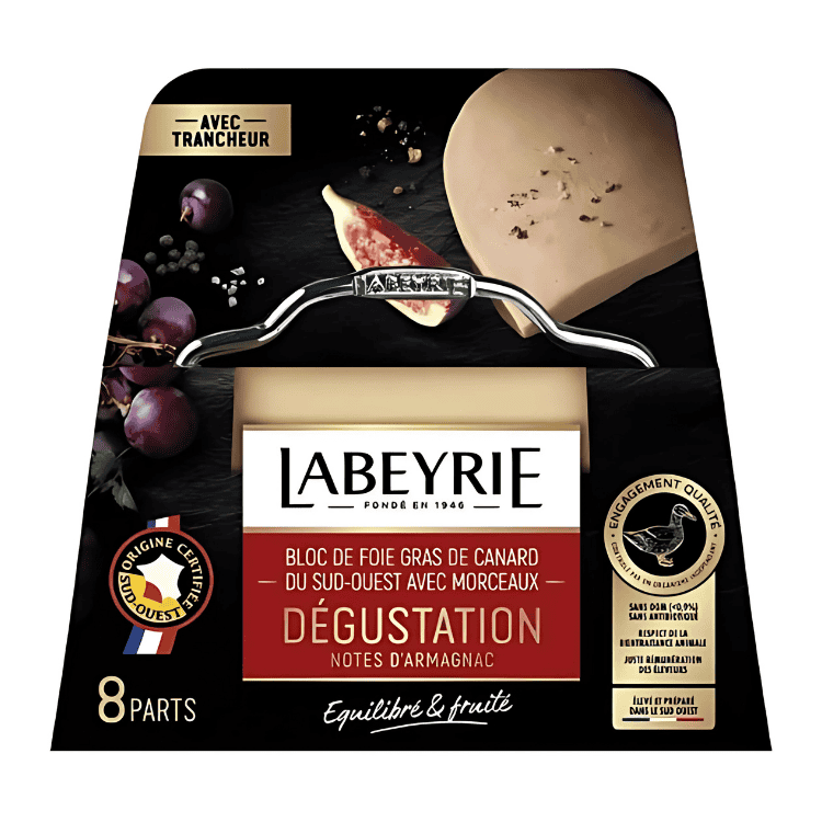 Labeyrie Degustation Duck Foie gras block with pieces and a touch of Armagnac +/-8 person 300g