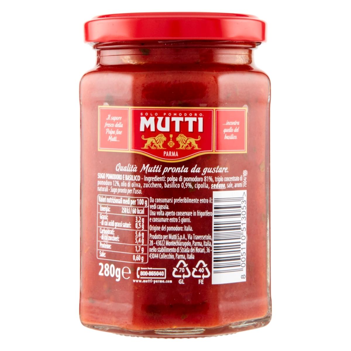 Mutti Sugo Pomodoro e Basilico 280g