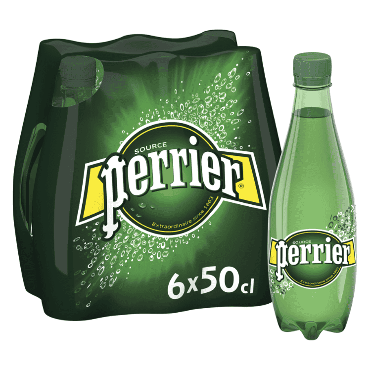 Perrier sparkling mineral water plastic bottle 6x50cl