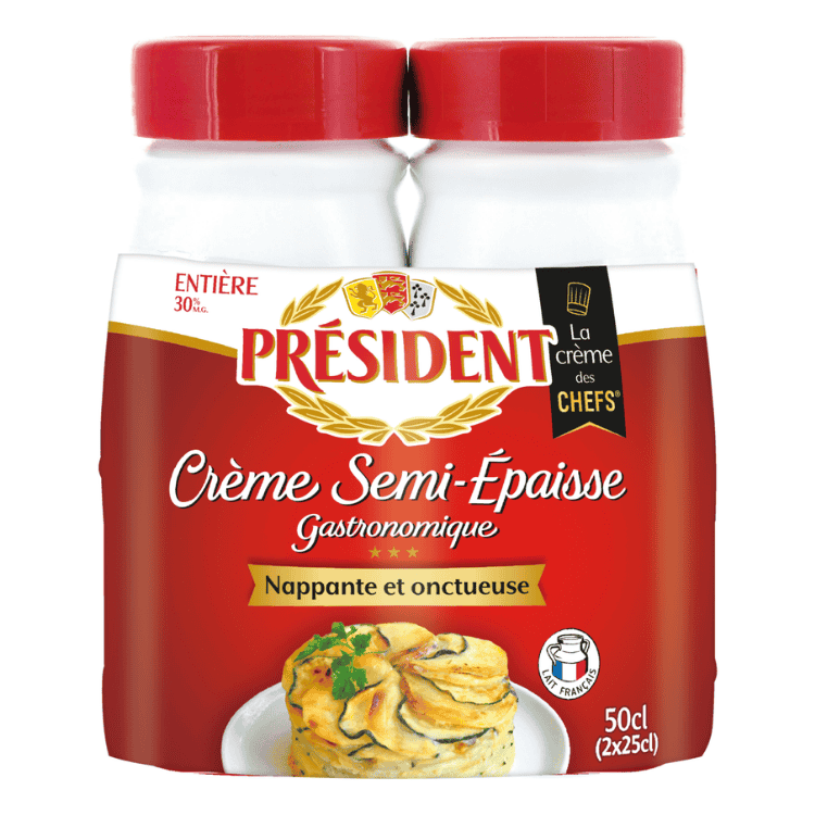 President Gourmet Semi-thick Whole Cream 30%MG 2x25cl