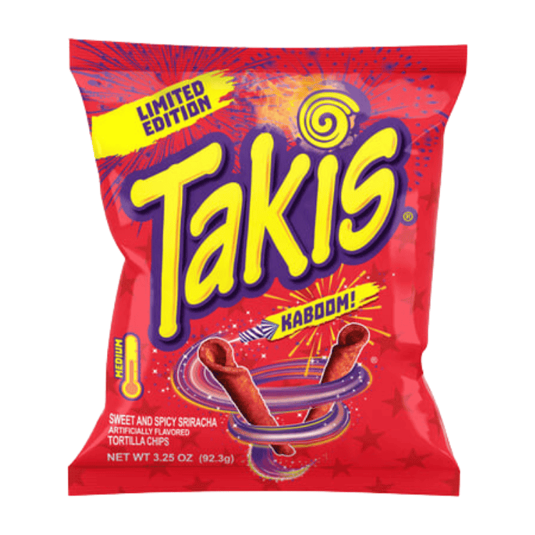 Takis Kaboom Medium-Spicy Rolled Tortilla Chips 92.3g