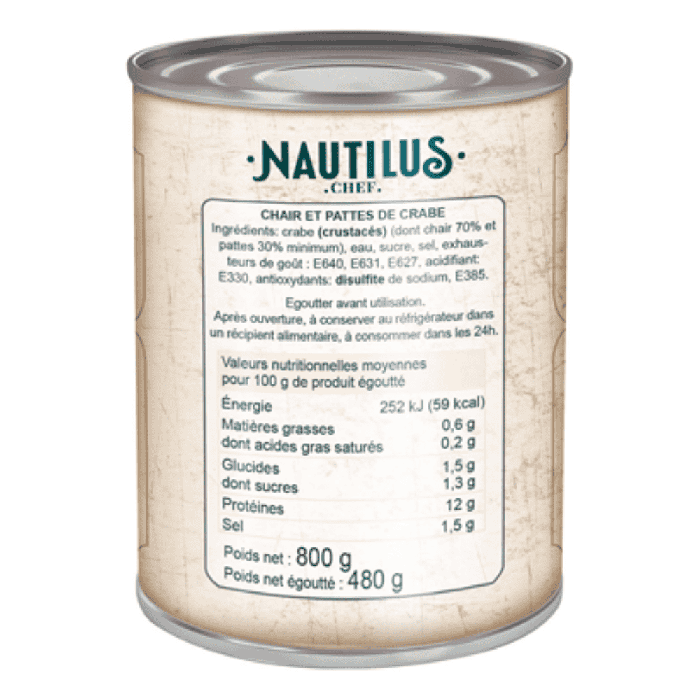 Nautilus Crab Meat and Legs Tin 480g