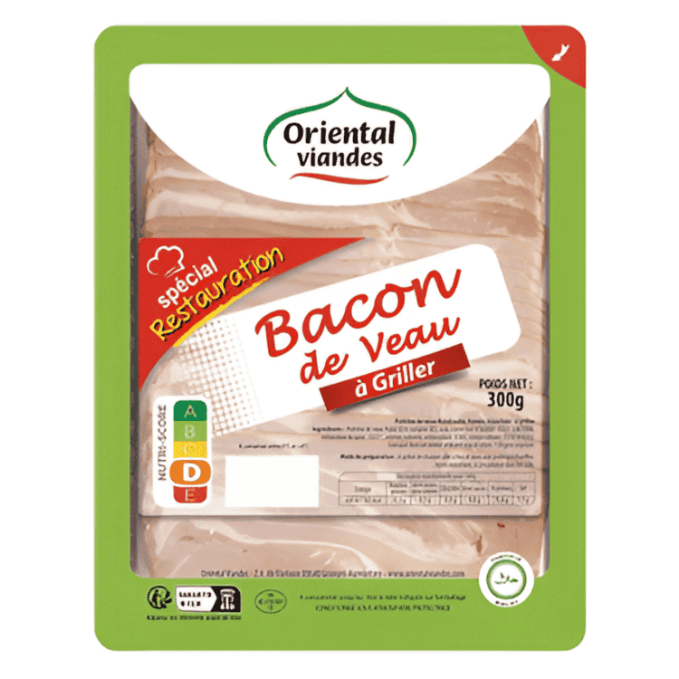 Oriental Viandes halal sliced ​​veal bacon for grilling 300g
