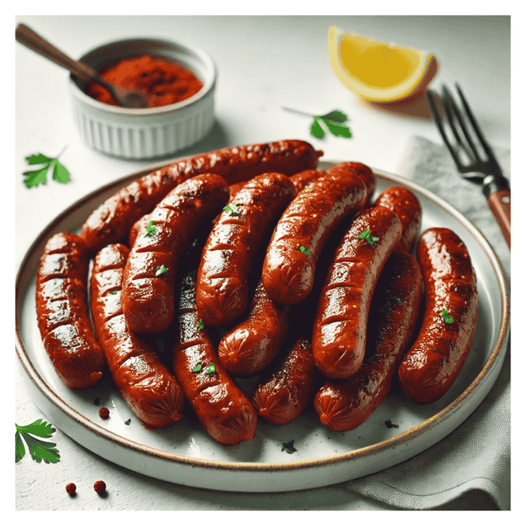 Salaisons du Mont Blanc Merguez Beef / Lamb cooked Halal  sausages Vaccumed pack 1kg