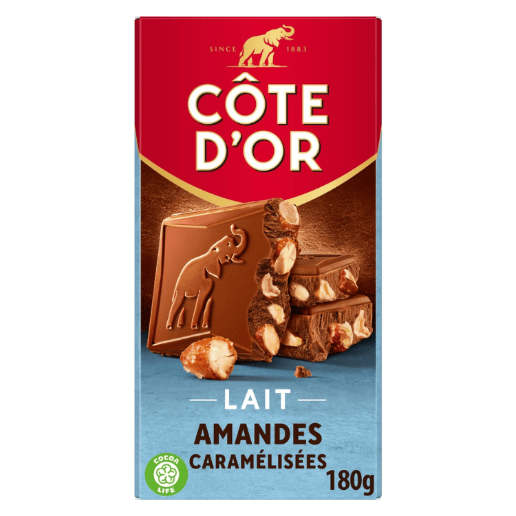 Cote d'or Milk chocolate almonds & caramel 180g