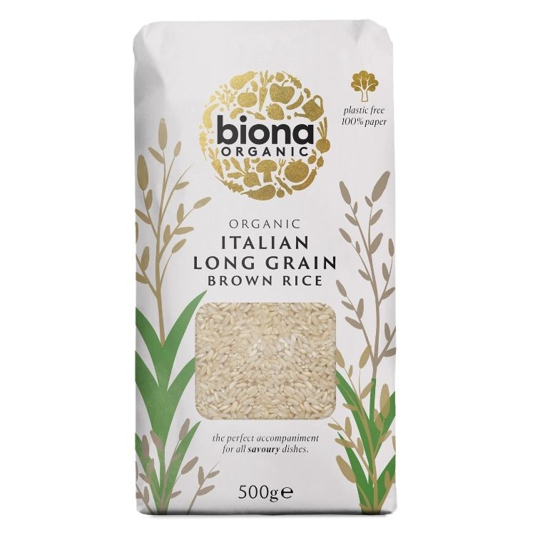 Biona Long Grain Italian Brown Rice Organic 500g