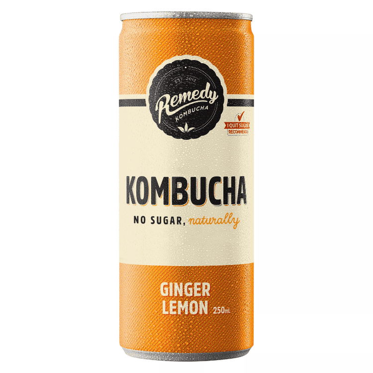 Remedy Kombucha Ginger Lemon can 250ml