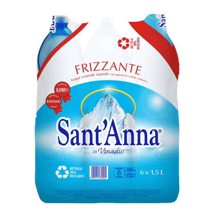 Sant'Anna Acqua Frizzante Sparkling Water 6x1.5L