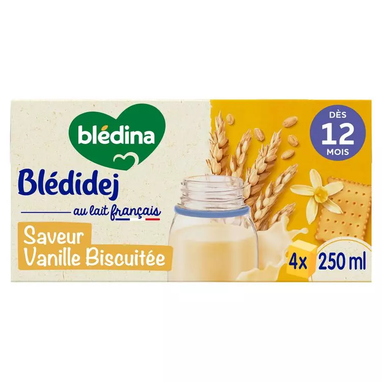 Bledina Bledidej Vanilla biscuit flavor 4x250ml from 12 months
