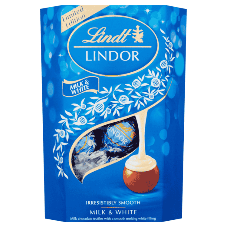 Lindt Lindor Milk & White Cornet 200g