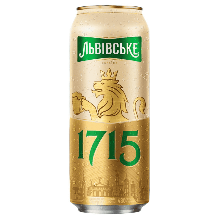 Lvivske 1715 4.5% Beer in can 0.48L