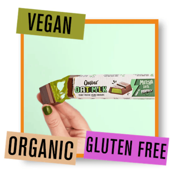 Ombar Oat M'lk Matcha Latte Filled Chocolate Bar 42g