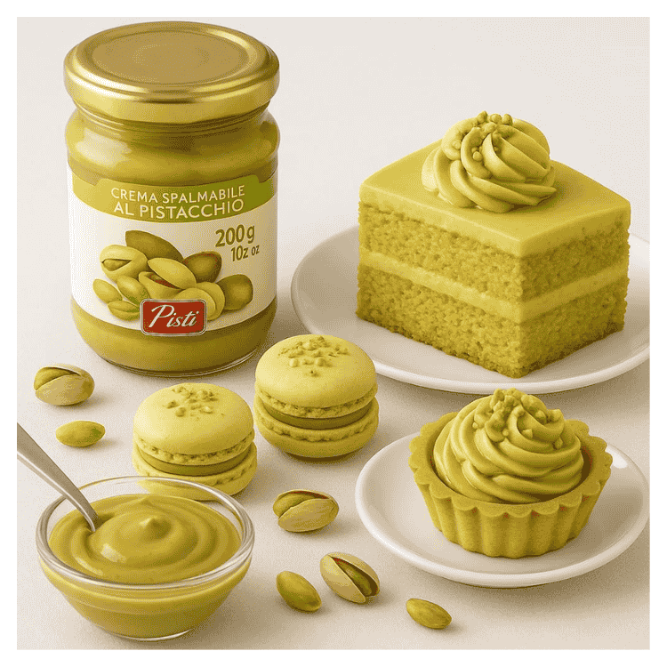 Pisti Pistachio Spreadable Cream 45% (Crema Spalmabile al Pistacchio) 200g