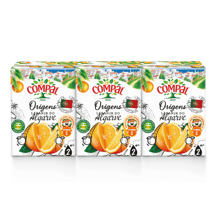 Compal Original Nectar Laranja do Algarve (Orange Juice) 3x20cl