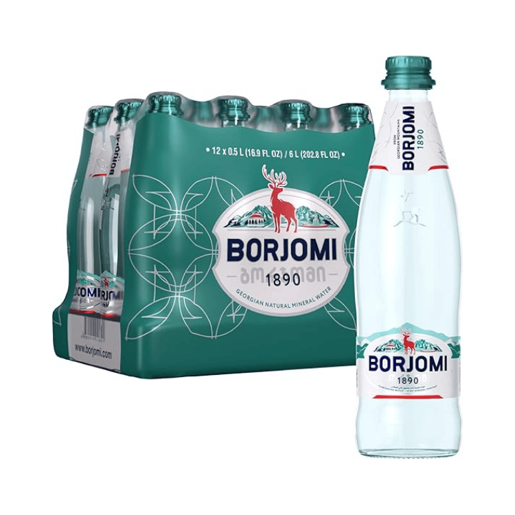 Borjomi - Sparkling Mineral Water in a Glass Bottle 12x500ml