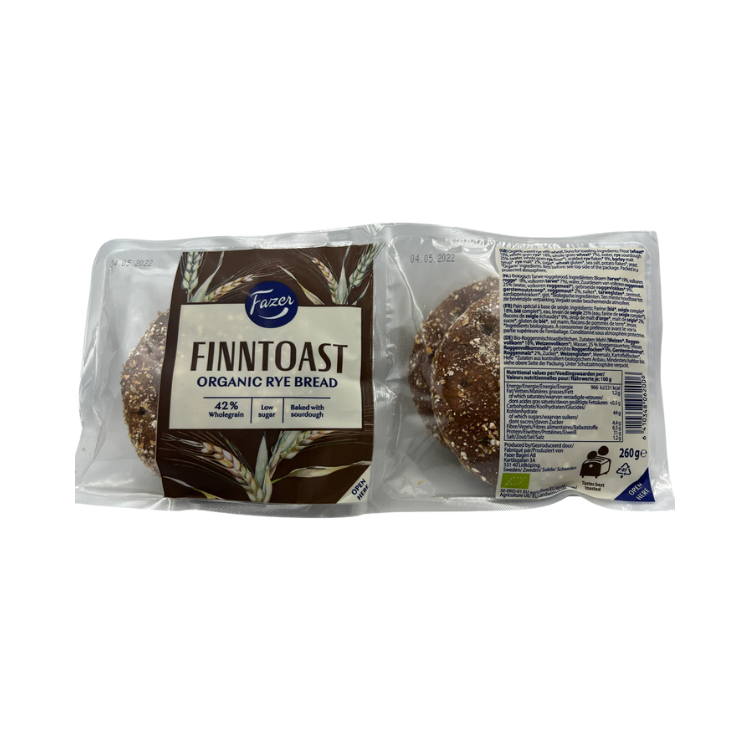 Fazer Finntoast Organic Rye Bread 2 per Pack 260g