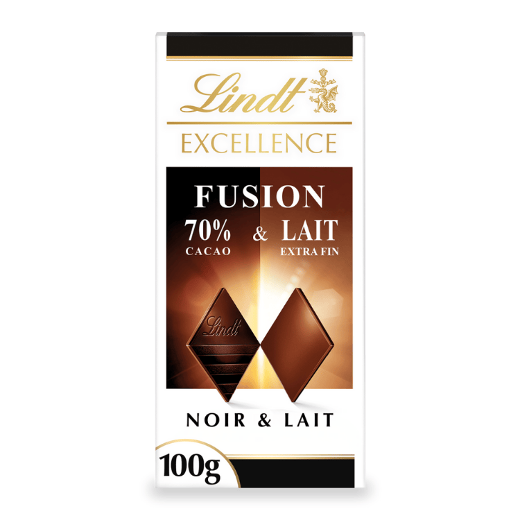 Lindt Excellence Fusion Dark 70% & Milk 100g