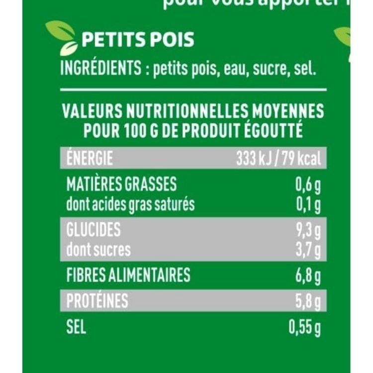 Bonduelle Peas Without Added Sugar 280g
