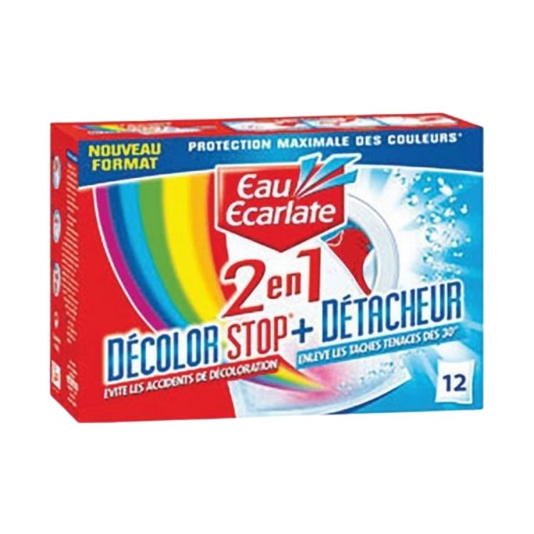 Eau Ecarlate 2-in-1 Decolor Stop Wipes Anti-Colour Run & Stain Remover x12