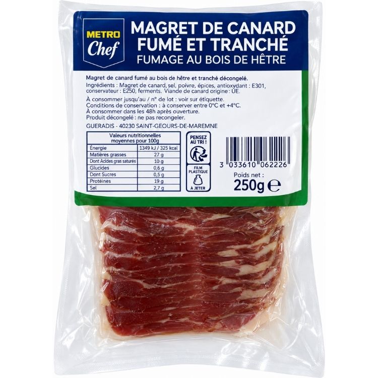 Metro Chef Smoked Duck Breast (50 Slices) 250g