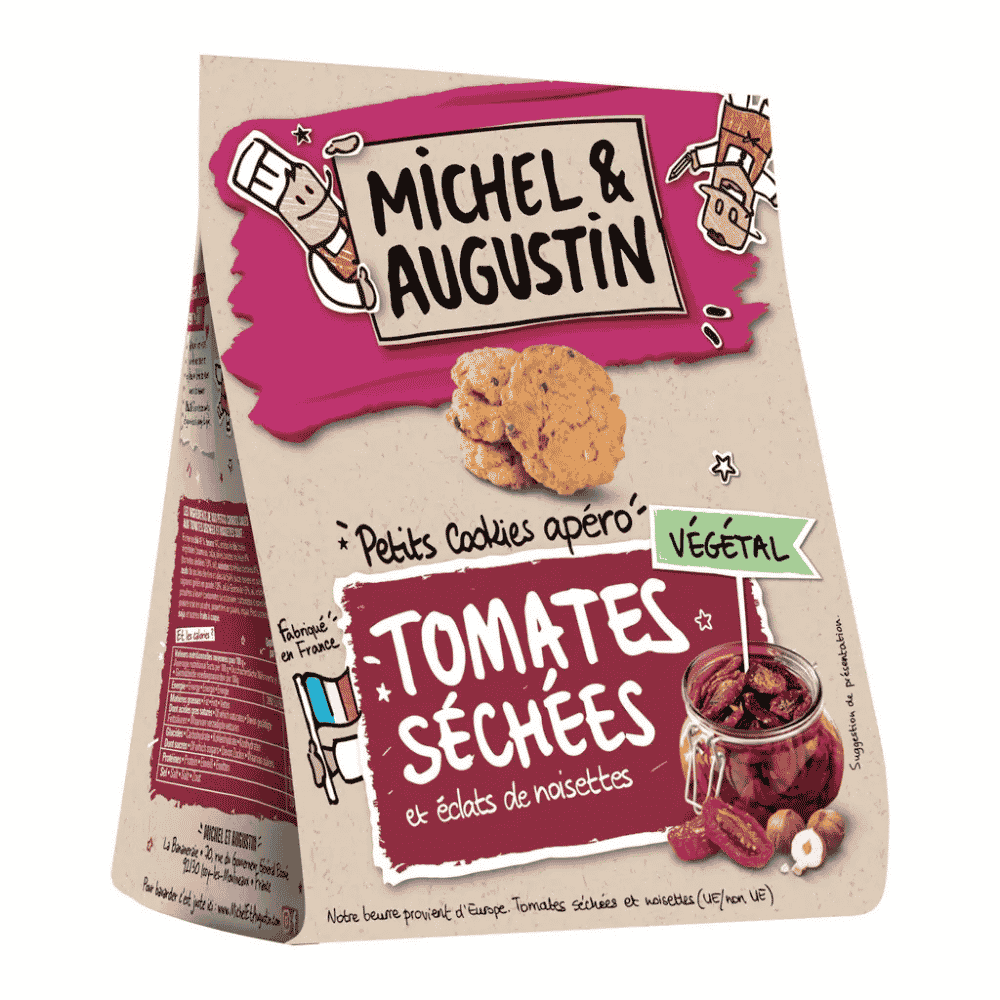 Michel et Augustin Mini Savoury Cookies with Sun-Dried Tomatoes Hazelnut Pieces 90g