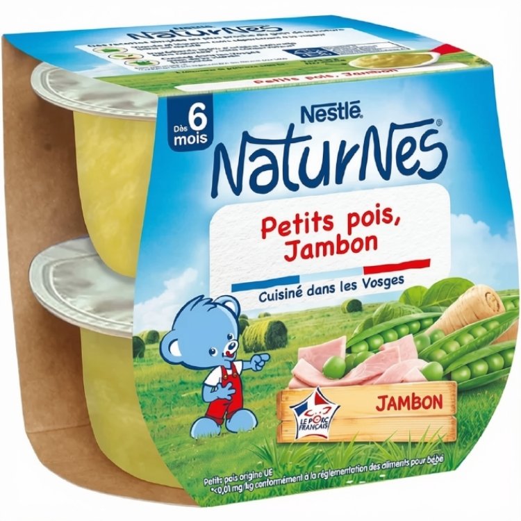 Nestle Naturnes Peas & Ham Purée from 6 Months 2x200g