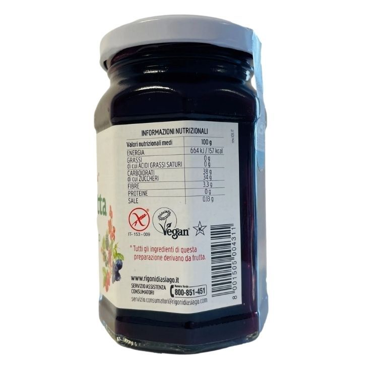 Rigoni di Asiago Fiordifrutta Organic Wild Berry Jam Gluten Free 250g
