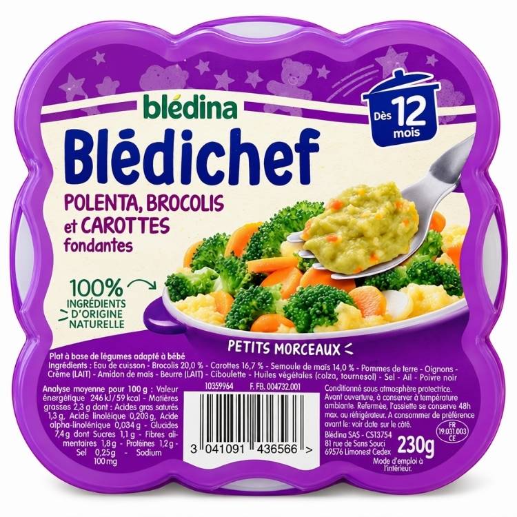 Bledina Bledichef Broccoli, Carrots & Polenta from 12 Months 230g