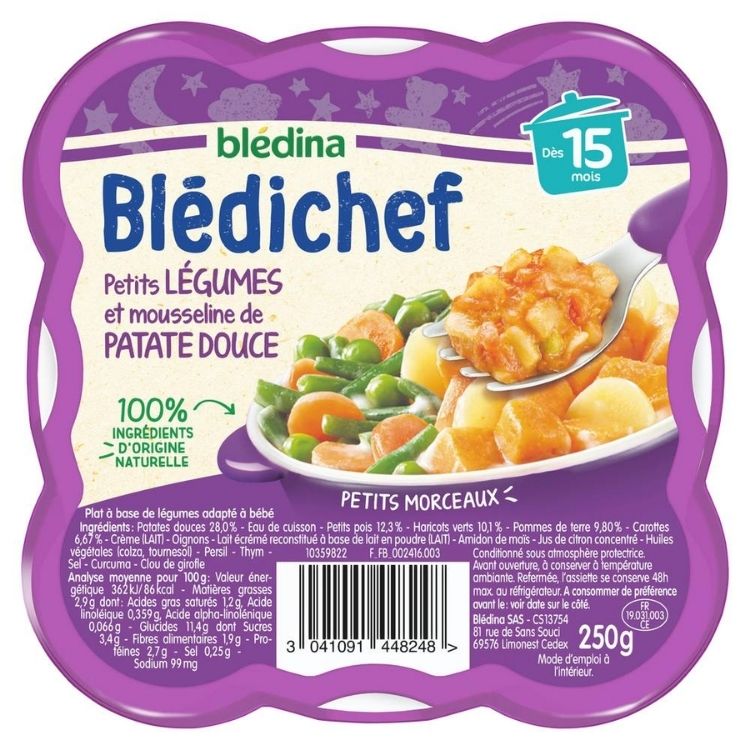 Bledina Bledichef Vegetables and Sweet Potato Mousseline from 15 Months 250g