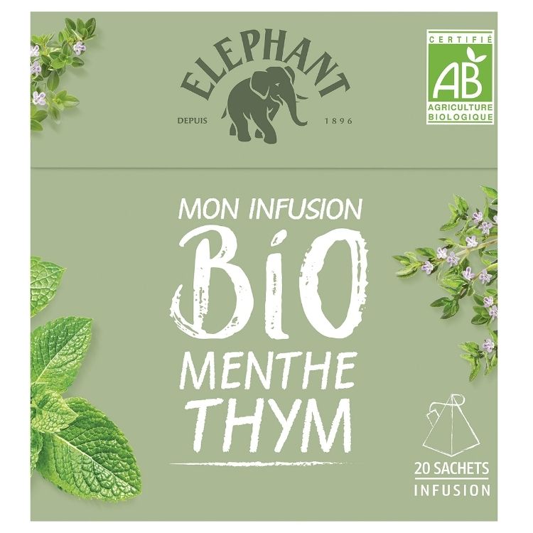 Elephant Organic Mint and Thyme Herbal Tea 20 Sachets 38g