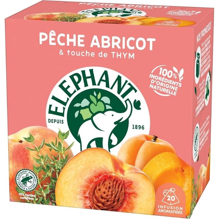 Elephant Peach, Apricot & Thyme Herbal Infusion Tea Bags x20 38g