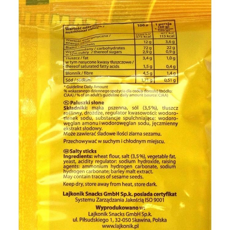 Lajkonik Paluszki Salty Sticks 300g