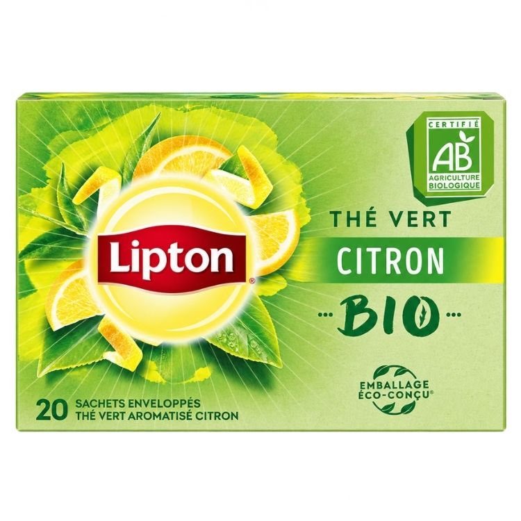 Lipton Organic Lemon Green Tea 20 Sachets 39g