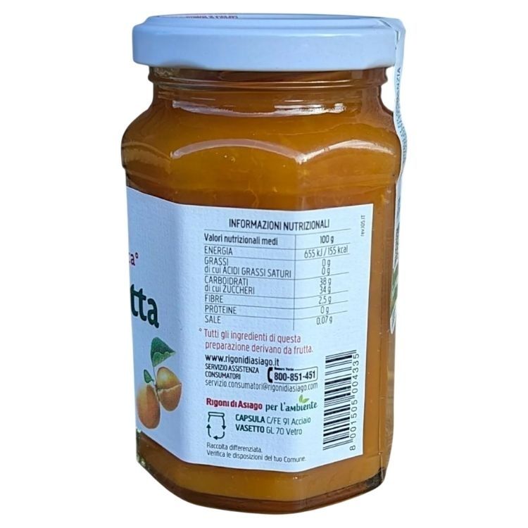 Rigoni di Asiago Fiordifrutta Organic Apricot Jam Gluten Free 250g