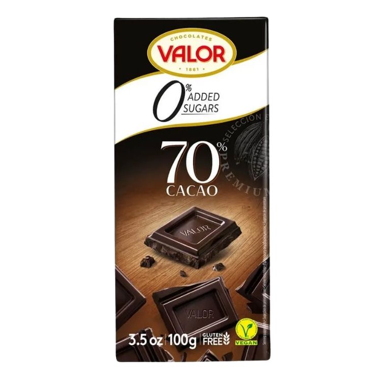 Valor Sugar Free 70% Dark Chocolate Bar 100g
