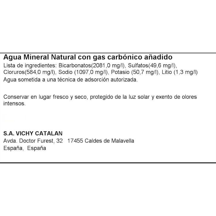 Vichy Catalan Sparkling Mineral Water 6x1.2L
